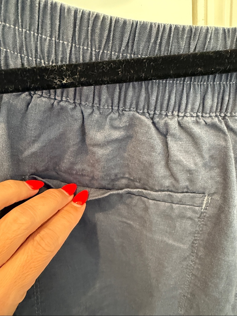 Athleta Voyager Linen Shorts Size 20 Granite Blue NWOT - Picture 3 of 8